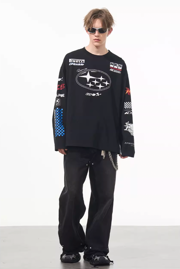 Harsh and Cruel Racing Printed Long Sleeve Tee