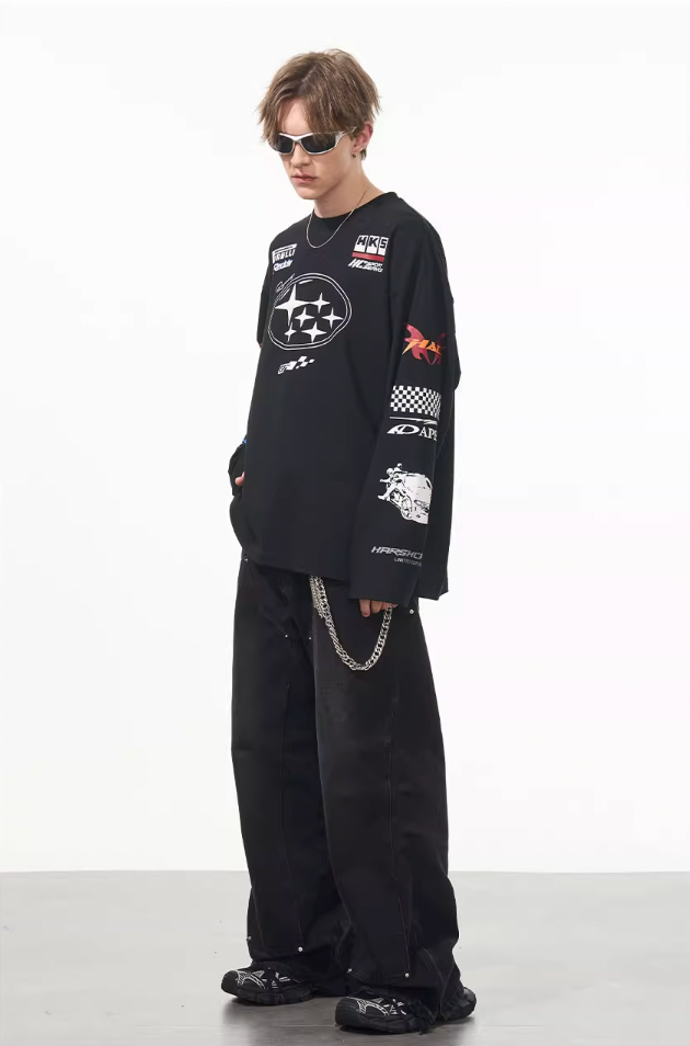 Harsh and Cruel Racing Printed Long Sleeve Tee