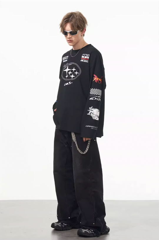 Harsh and Cruel Racing Printed Long Sleeve Tee