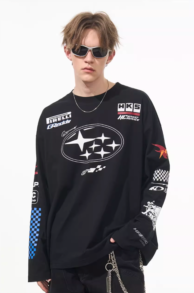 Harsh and Cruel Racing Printed Long Sleeve Tee