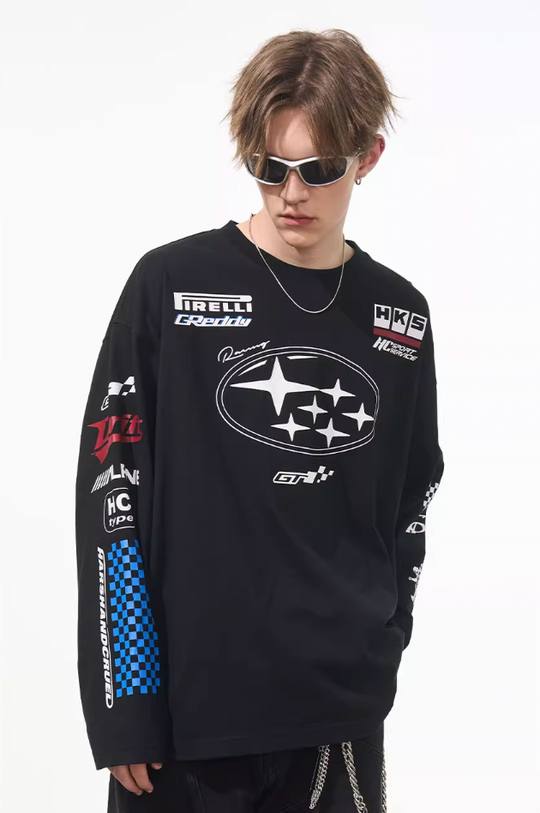 Harsh and Cruel Racing Printed Long Sleeve Tee