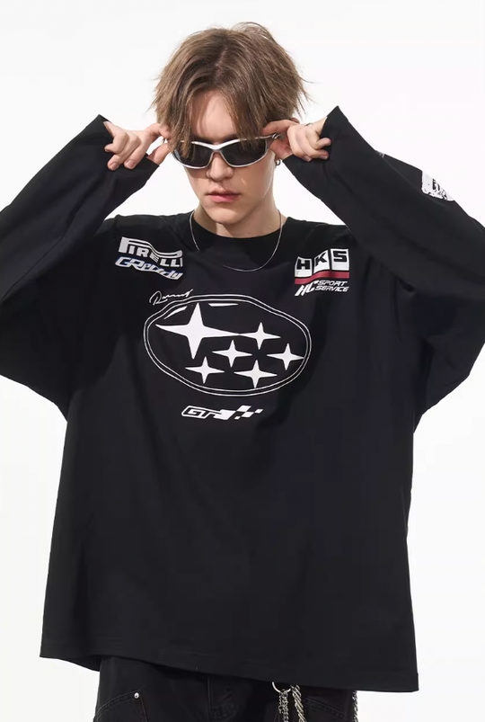 Harsh and Cruel Racing Printed Long Sleeve Tee