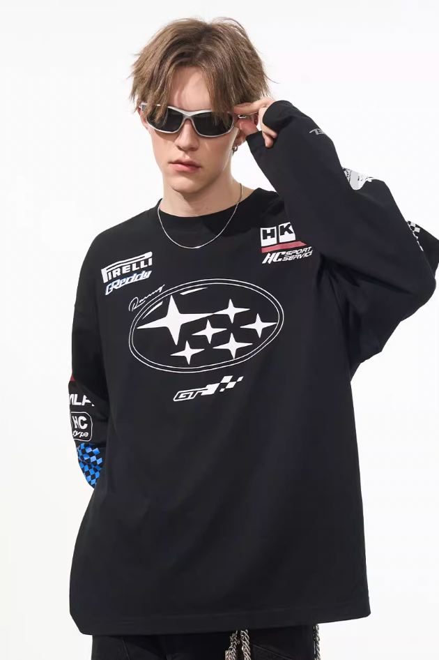 Harsh and Cruel Racing Printed Long Sleeve Tee