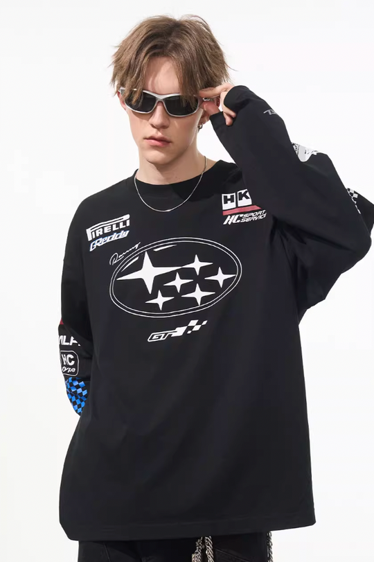 Harsh and Cruel Racing Printed Long Sleeve Tee