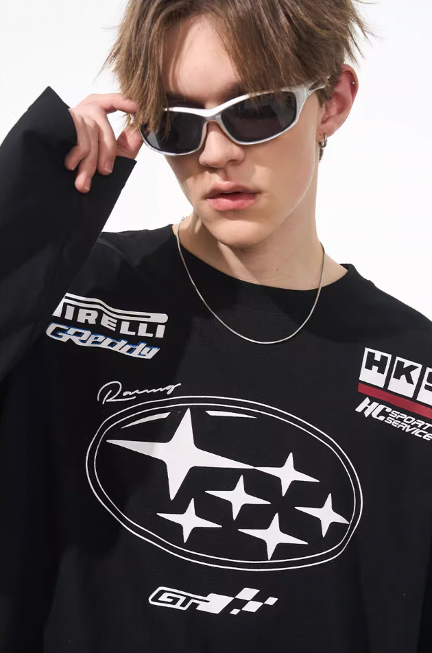 Harsh and Cruel Racing Printed Long Sleeve Tee