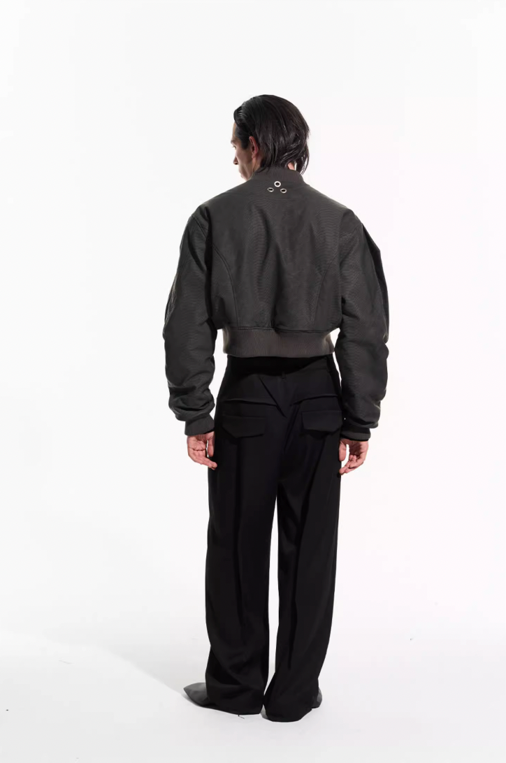 BLIND NO PLAN Fly Leather Short MA-1 Jacket