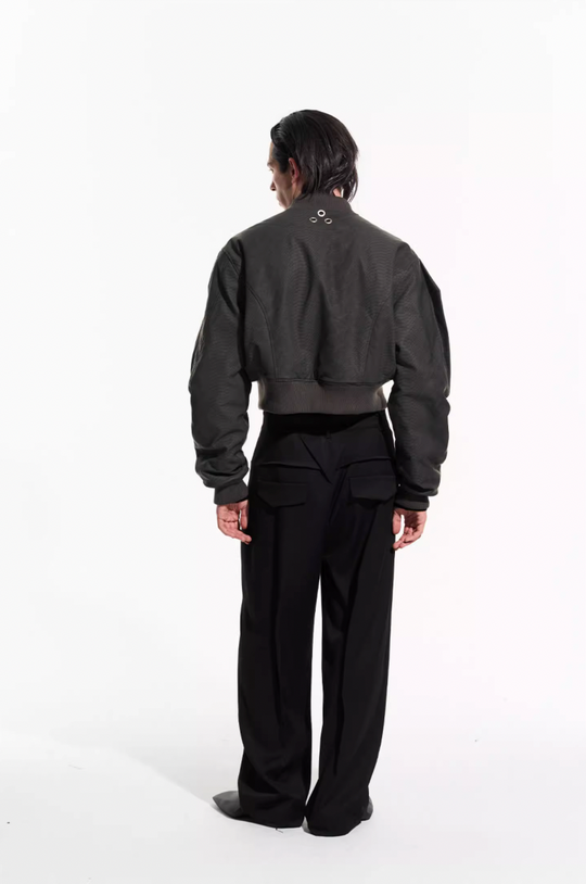 BLIND NO PLAN Fly Leather Short MA-1 Jacket