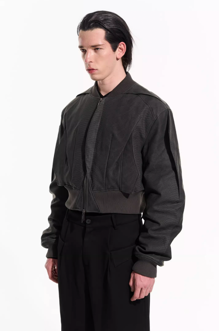 BLIND NO PLAN Fly Leather Short MA-1 Jacket