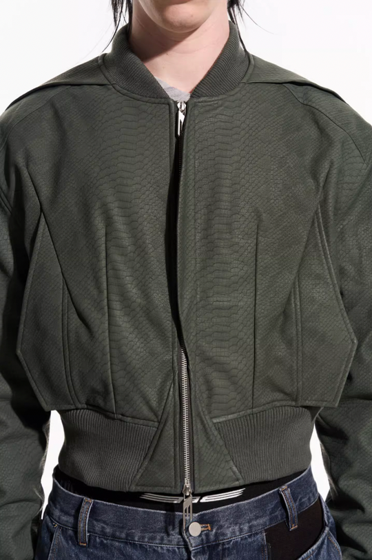 BLIND NO PLAN Fly Leather Short MA-1 Jacket