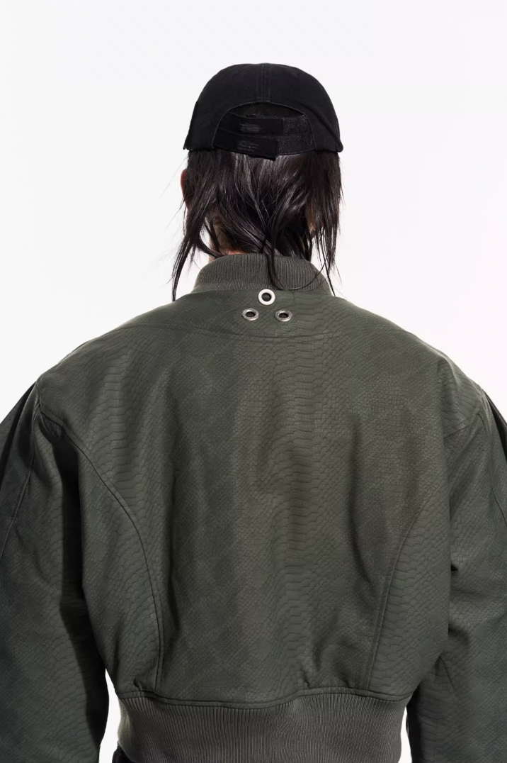 BLIND NO PLAN Fly Leather Short MA-1 Jacket