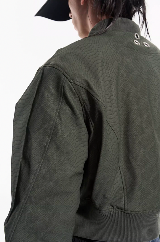 BLIND NO PLAN Fly Leather Short MA-1 Jacket