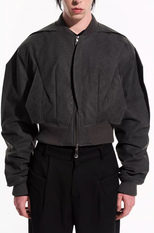 BLIND NO PLAN Fly Leather Short MA-1 Jacket