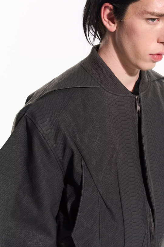 BLIND NO PLAN Fly Leather Short MA-1 Jacket