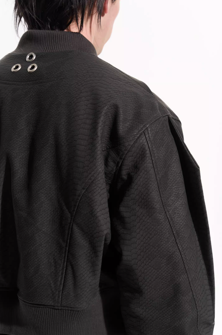 BLIND NO PLAN Fly Leather Short MA-1 Jacket