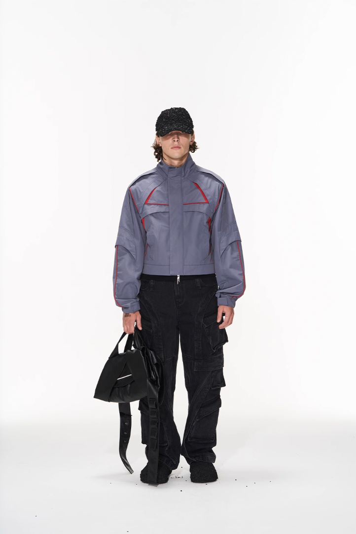 BLIND NO PLAN Color Blocking Short Jacket