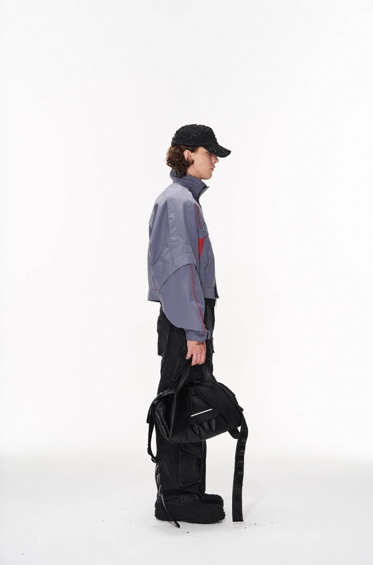 BLIND NO PLAN Color Blocking Short Jacket