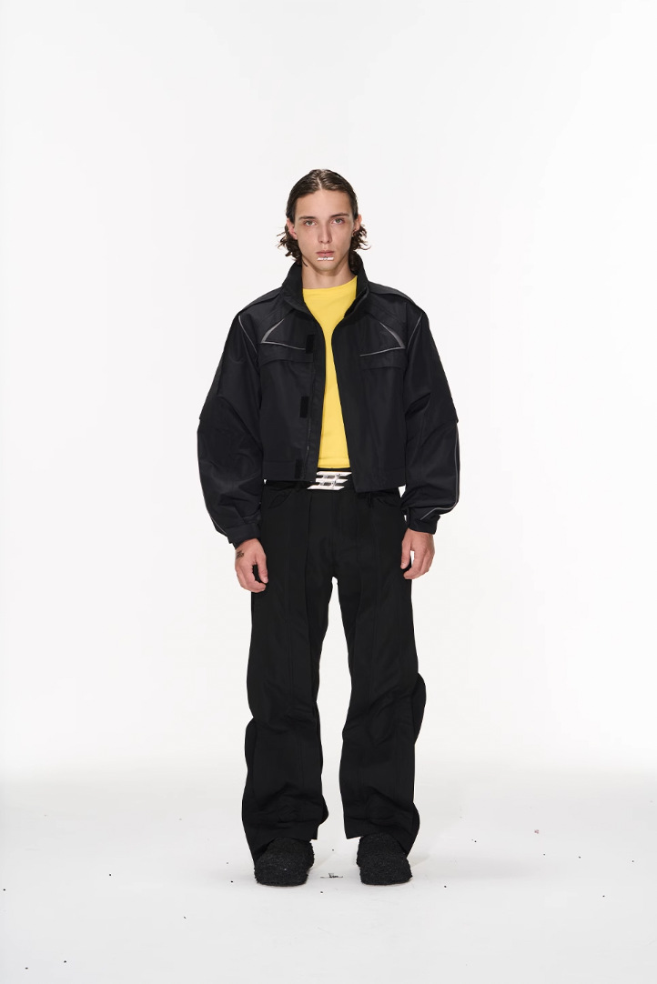 BLIND NO PLAN Color Blocking Short Jacket