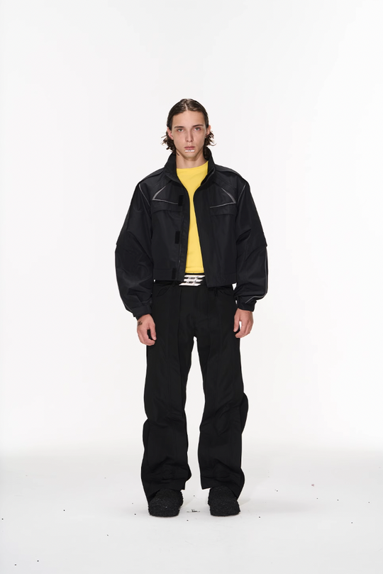 BLIND NO PLAN Color Blocking Short Jacket