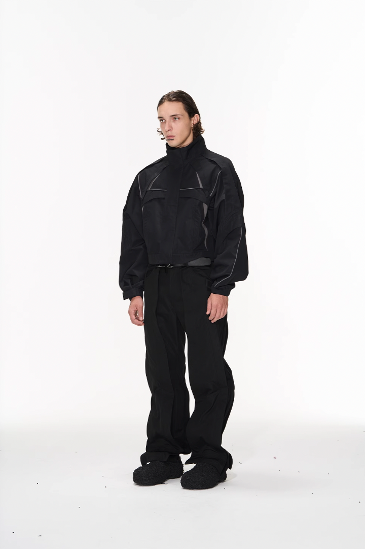 BLIND NO PLAN Color Blocking Short Jacket