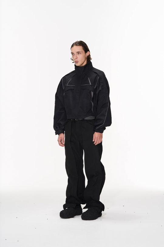 BLIND NO PLAN Color Blocking Short Jacket