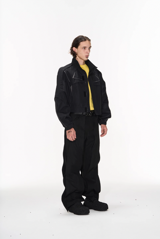 BLIND NO PLAN Color Blocking Short Jacket