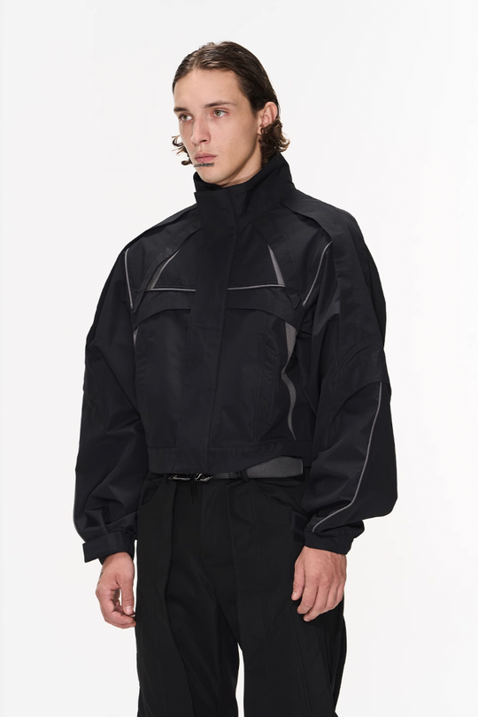 BLIND NO PLAN Color Blocking Short Jacket