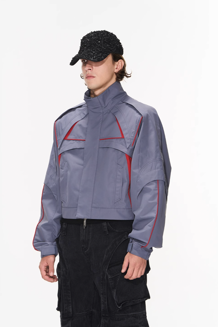 BLIND NO PLAN Color Blocking Short Jacket