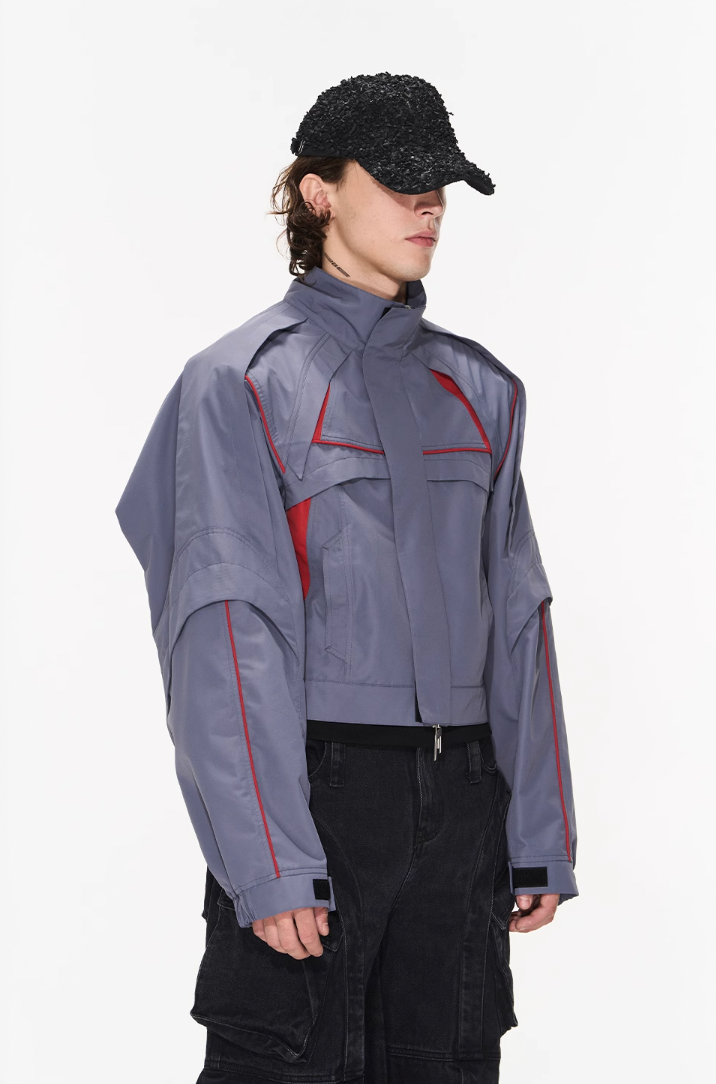 BLIND NO PLAN Color Blocking Short Jacket