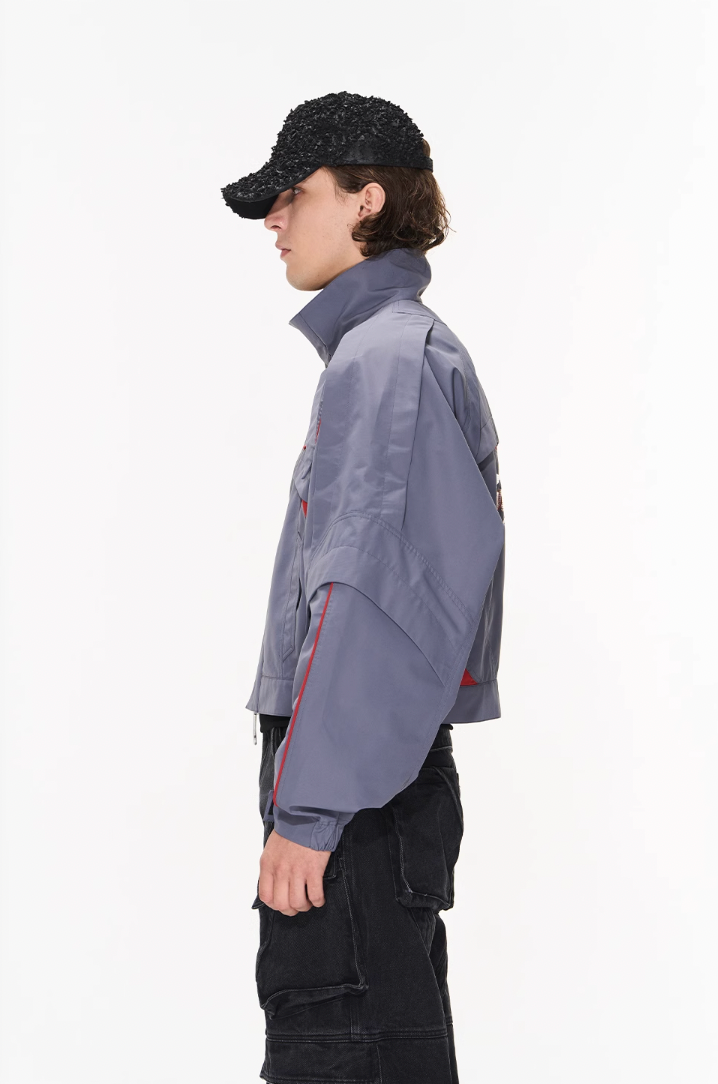 BLIND NO PLAN Color Blocking Short Jacket