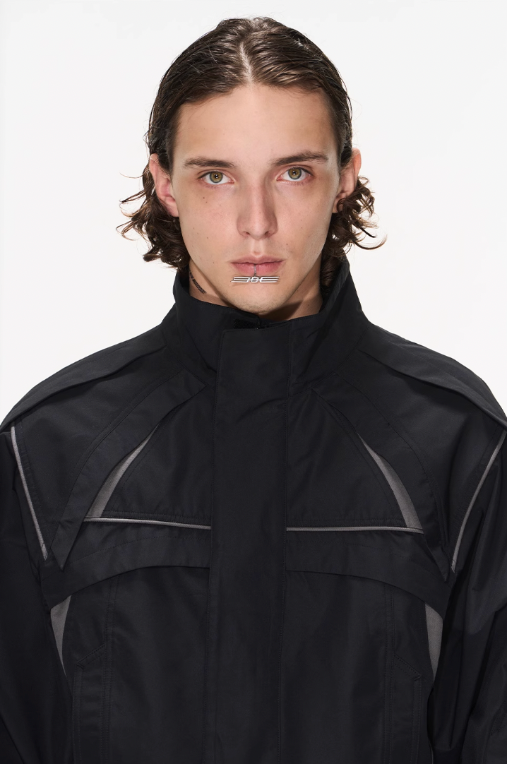 BLIND NO PLAN Color Blocking Short Jacket