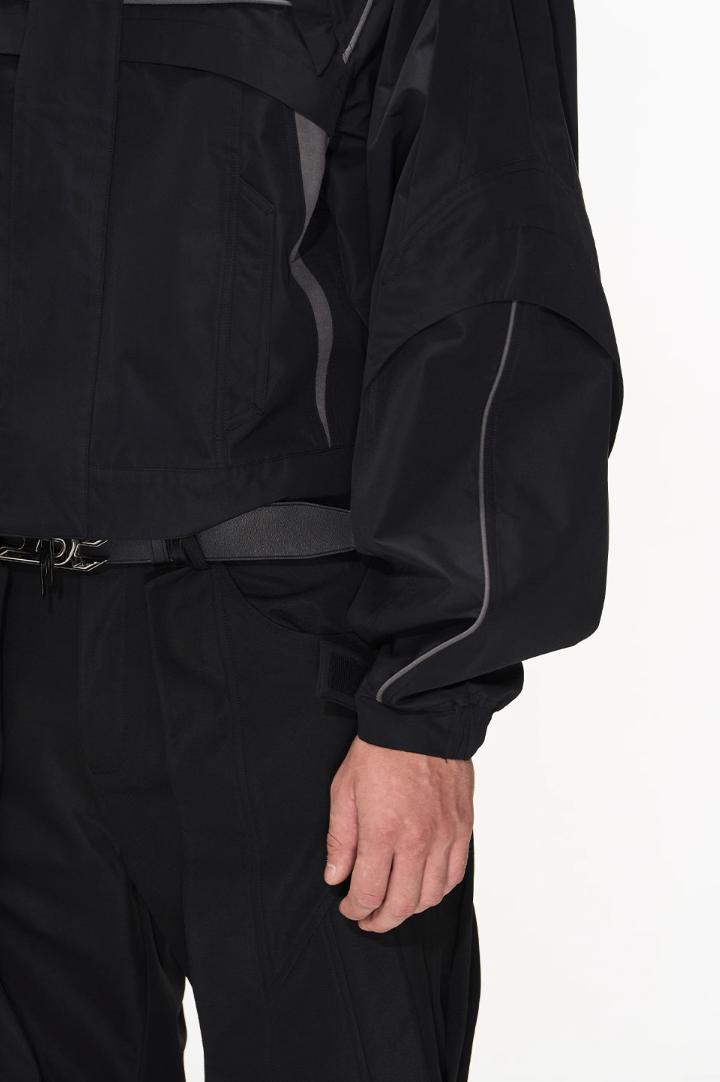 BLIND NO PLAN Color Blocking Short Jacket