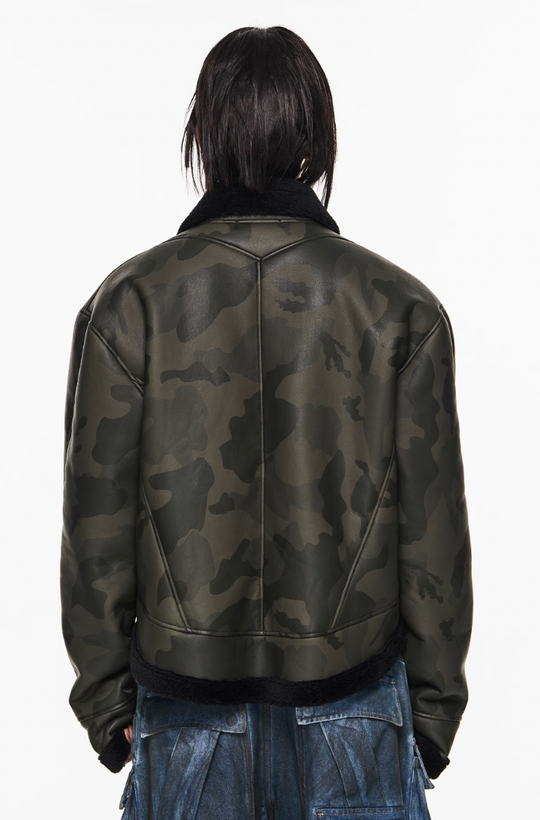 BLIND NO PLAN Camouflage Lambswool Short Jacket