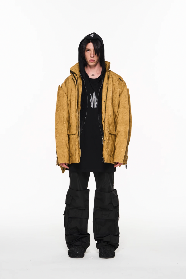 BLIND NO PLAN Multi Piece Combination Blade Washed Jacket