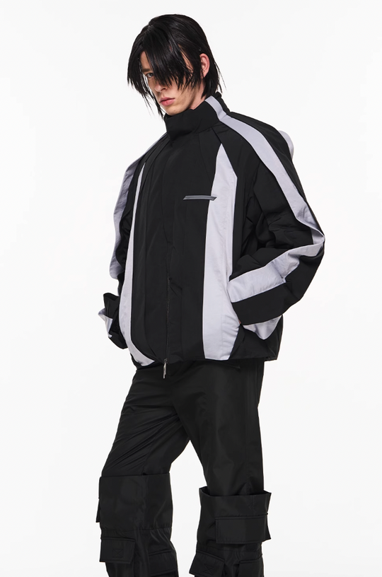 BLIND NO PLAN Multi Piece Color Blocking Fly Hank Jacket