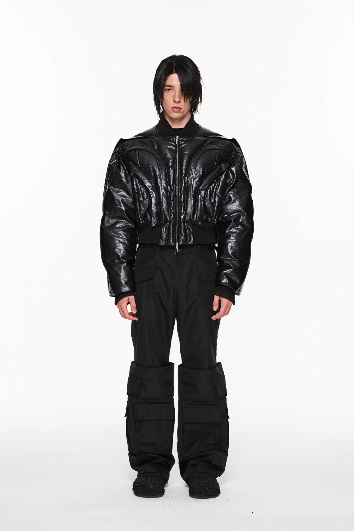 BLIND NO PLAN Half Circle Heavy Duty MA1 Short Jacket