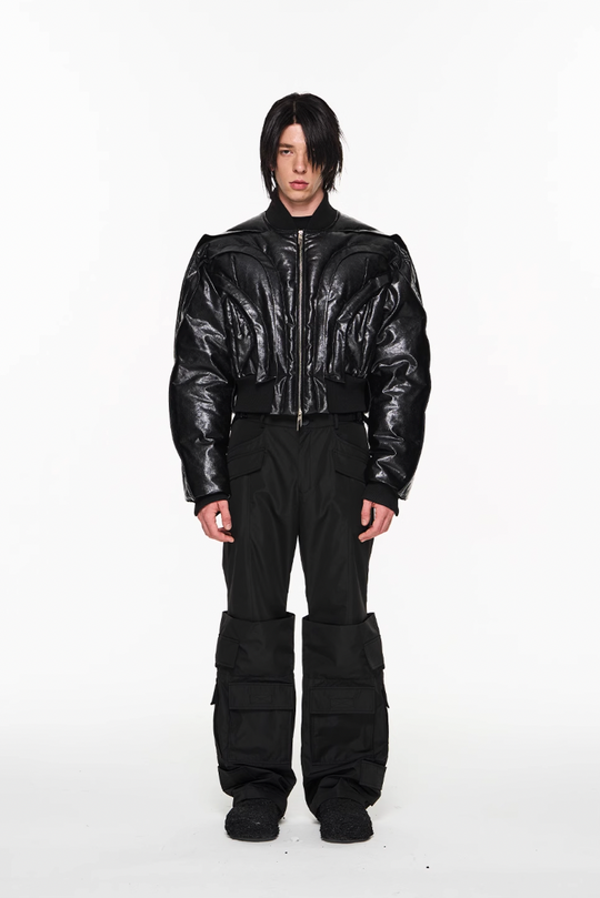 BLIND NO PLAN Half Circle Heavy Duty MA1 Short Jacket