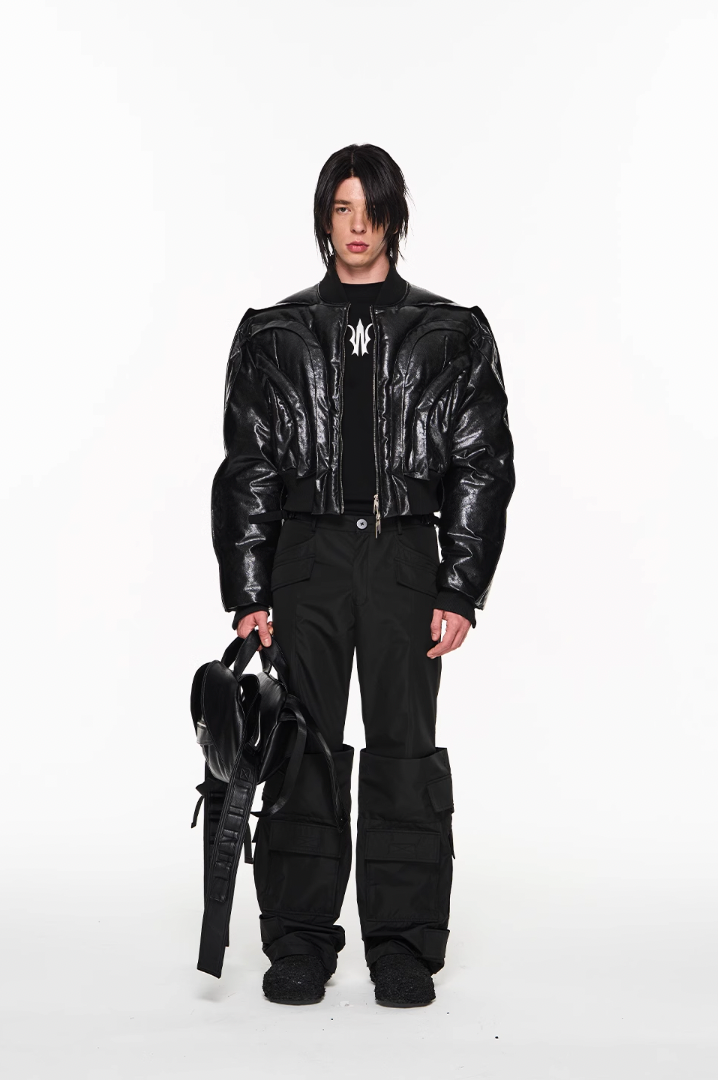 BLIND NO PLAN Half Circle Heavy Duty MA1 Short Jacket