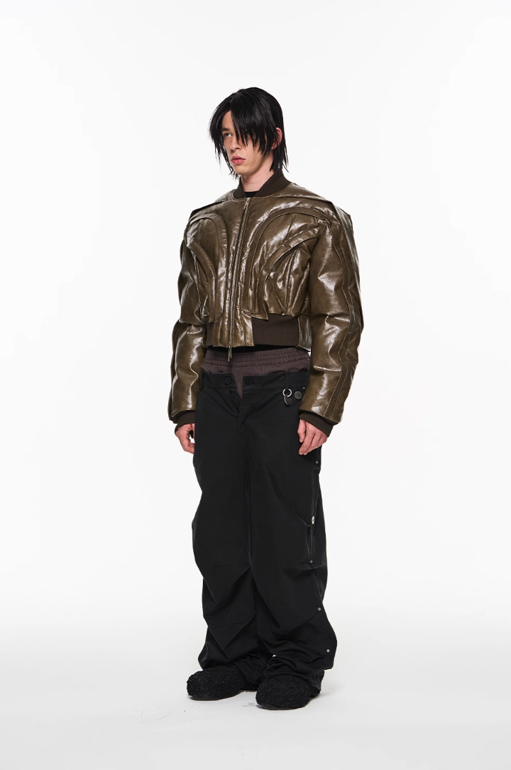 BLIND NO PLAN Half Circle Heavy Duty MA1 Short Jacket