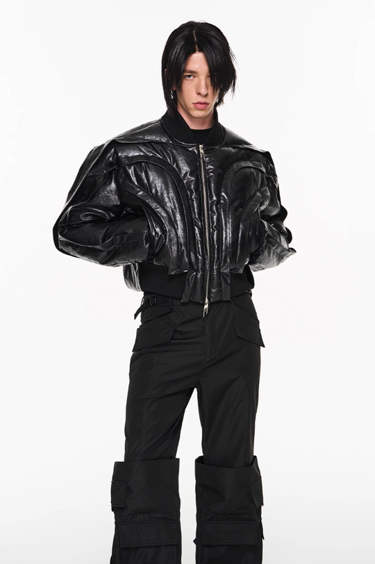 BLIND NO PLAN Half Circle Heavy Duty MA1 Short Jacket