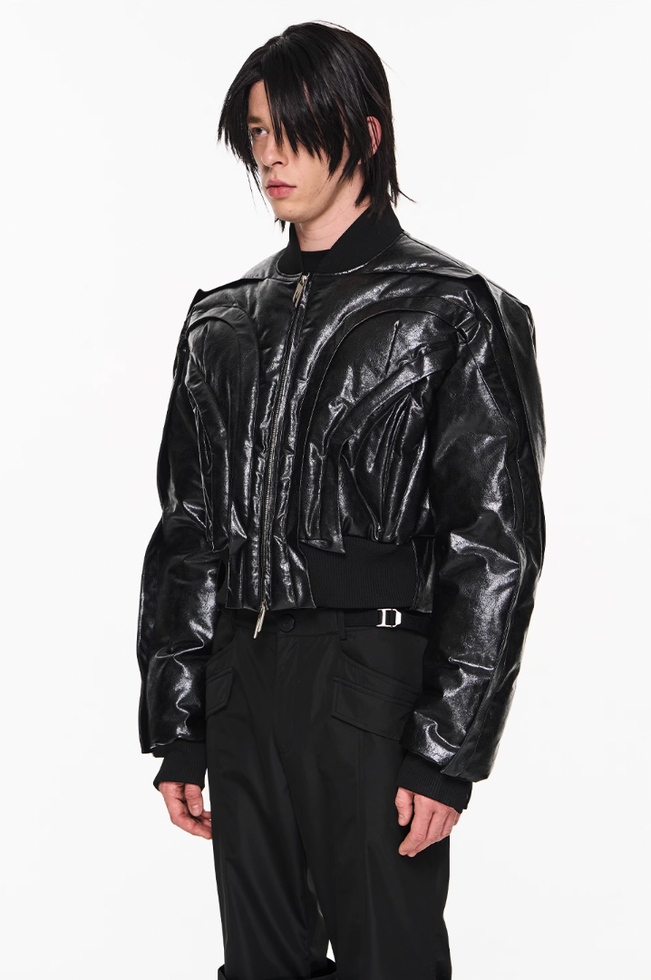 BLIND NO PLAN Half Circle Heavy Duty MA1 Short Jacket