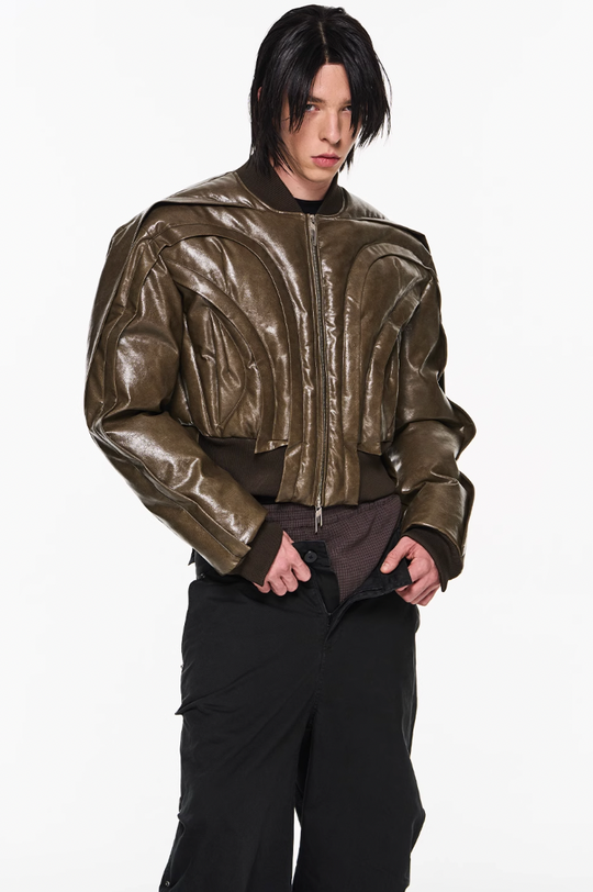 BLIND NO PLAN Half Circle Heavy Duty MA1 Short Jacket