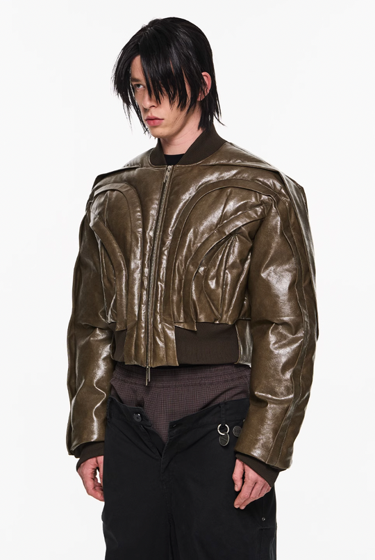 BLIND NO PLAN Half Circle Heavy Duty MA1 Short Jacket