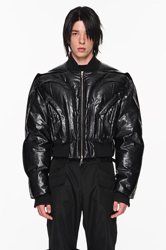 BLIND NO PLAN Half Circle Heavy Duty MA1 Short Jacket