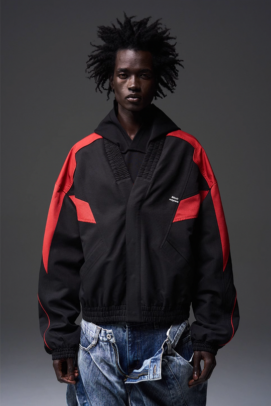 BLIND NO PLAN Color Blocked Drawstring Jacket