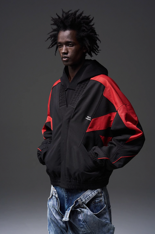 BLIND NO PLAN Color Blocked Drawstring Jacket