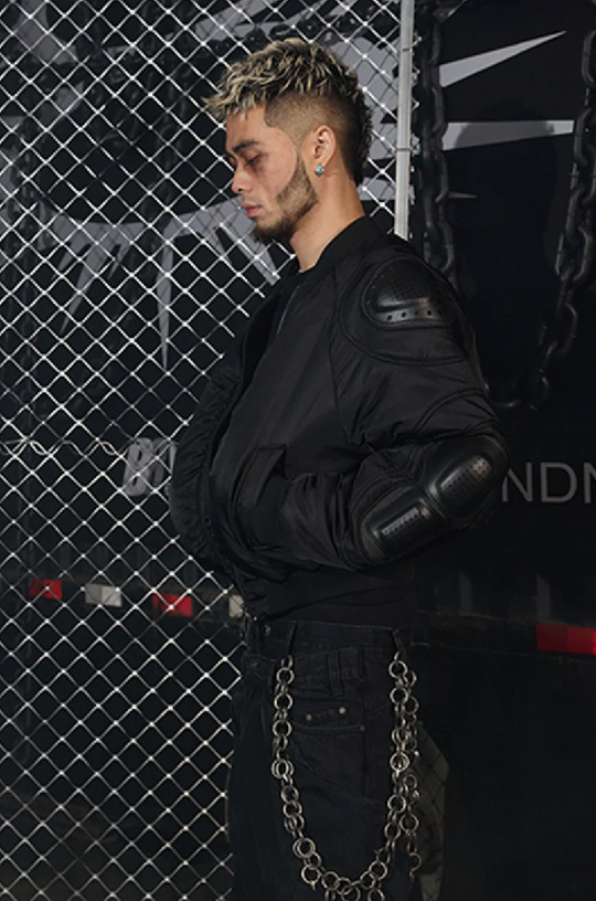 BLIND NO PLAN x BLACK8 Heavy Craft Armor Device Bomber Jacket