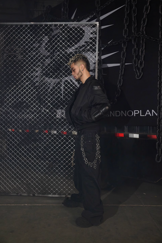 BLIND NO PLAN x BLACK8 Heavy Craft Armor Device Bomber Jacket