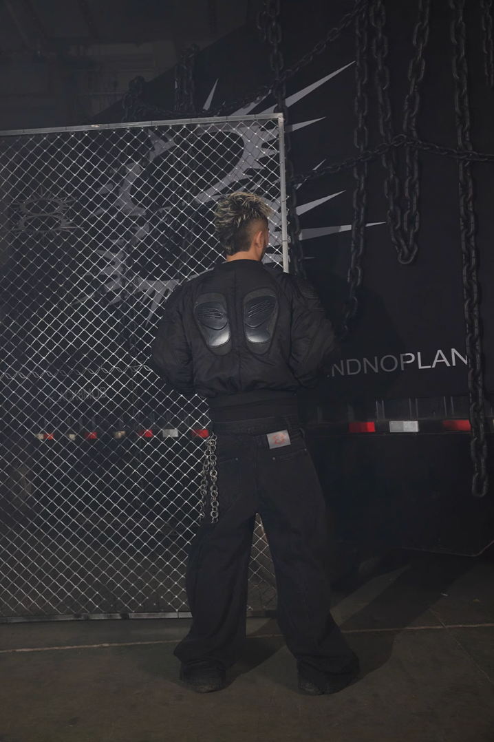BLIND NO PLAN x BLACK8 Heavy Craft Armor Device Bomber Jacket