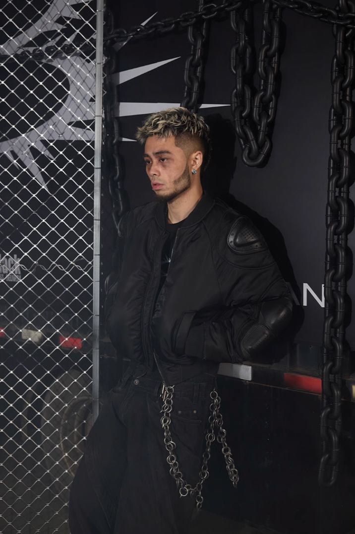 BLIND NO PLAN x BLACK8 Heavy Craft Armor Device Bomber Jacket