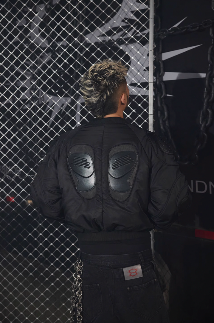BLIND NO PLAN x BLACK8 Heavy Craft Armor Device Bomber Jacket